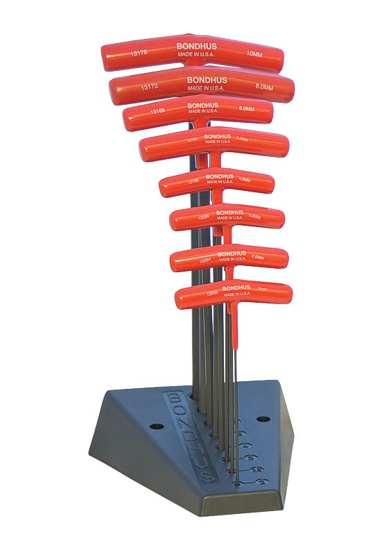 Bondhus 13189 13189 8 Piece Balldriver Tip T-Handle Tool Set