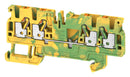 Weidmuller 1521540000 DIN Rail Mount Terminal Block 4 Ways 28 AWG 12 2.5 mm&Acirc;&sup2; Push In 300 A
