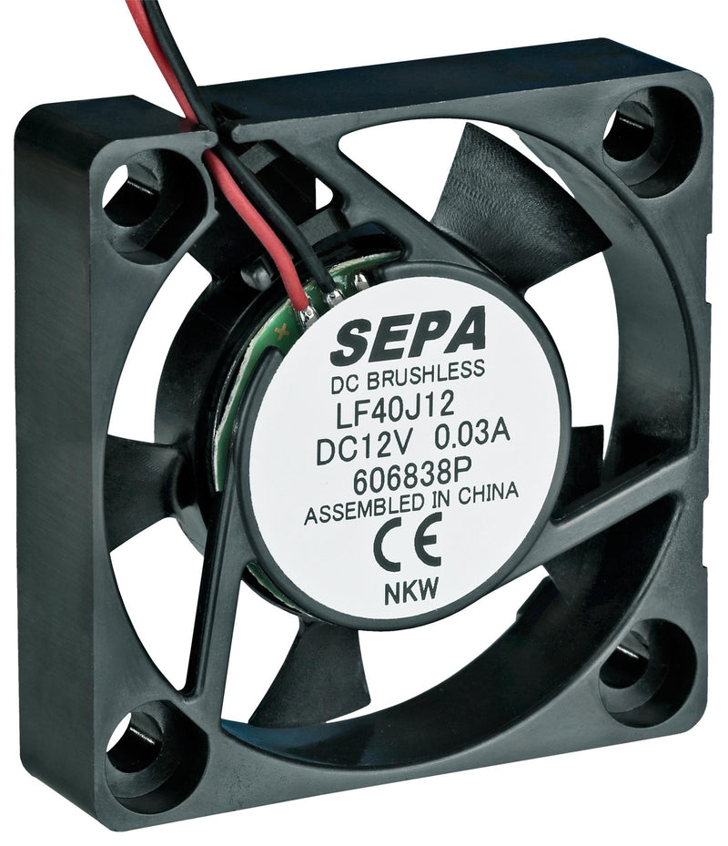 Sepa LF40J12SE22 DC Axial Fan 12 V Square 40 mm 10 Sleeve Bearing