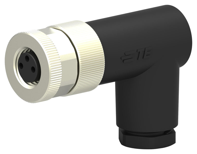 TE Connectivity T4012008031-000 Sensor Connector M8 Female 3 Positions Screw Socket Right Angle Cable Mount
