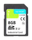 Swissbit SFSD008GL2AM1TO-I-5E-22P-STD SFSD008GL2AM1TO-I-5E-22P-STD Flash Memory Card 3D Pslc Sdhc UHS-1 Class 10 8 GB S-56 Series