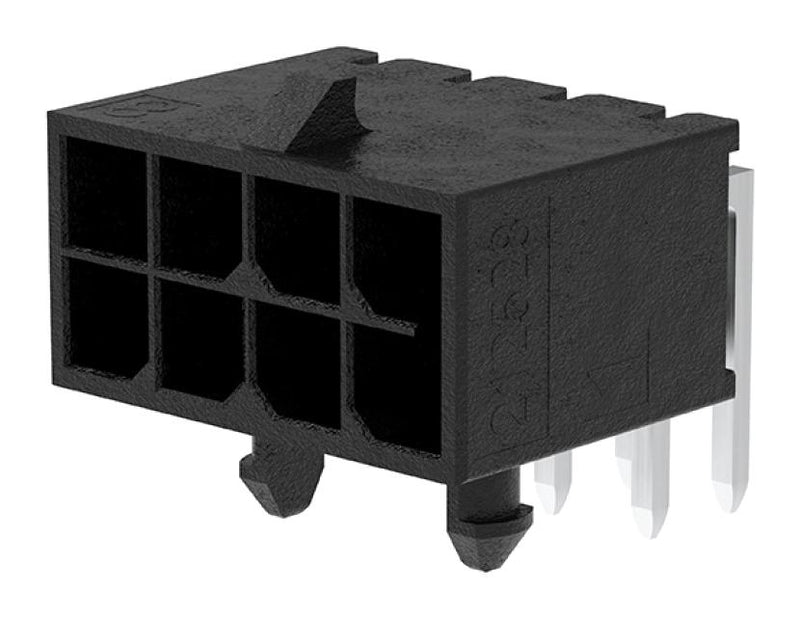Molex 212528-0800 Pin Header Power Wire-to-Board 3 mm 2 Rows 8 Contacts Through Hole Right Angle