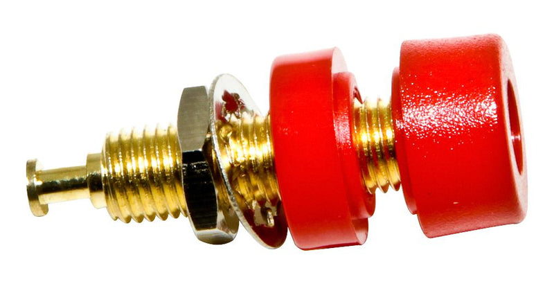 Mueller Electric BU-P2854-2 Banana Test Connector Jack Panel Mount 15 A 2 kV Gold Plated Contacts Red