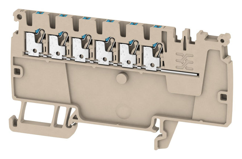 Weidmuller 1988170000 DIN Rail Mount Terminal Block 6 Ways 26 AWG 14 1.5 mm&Acirc;&sup2; Push In 17.5 A