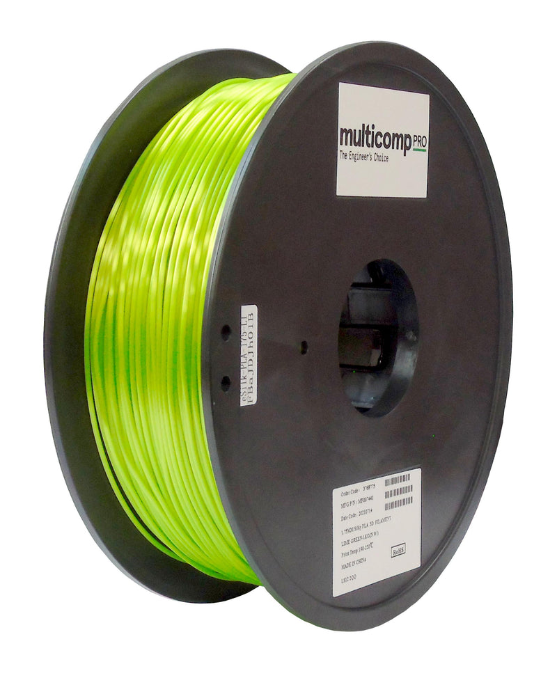 Multicomp PRO MP007440 MP007440 3D Filament Silk PLA 1.75 mm 1 kg Green