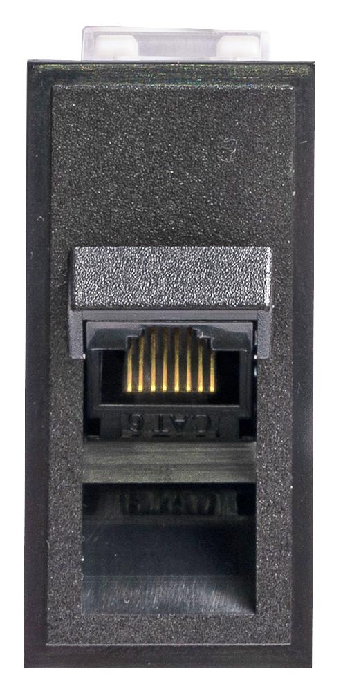 TUK SKMC45BKAX SKMC45BKAX Modular Connector Black RJ45 Jack 1 x (Port) 8P8C Cat6 Panel Mount