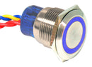 E-SWITCH ULV7FWGSS341 22MM ANTI-VANDAL Illuminated IP67 UL Certified With Soldered 300MM Wire Leads 01AH9137