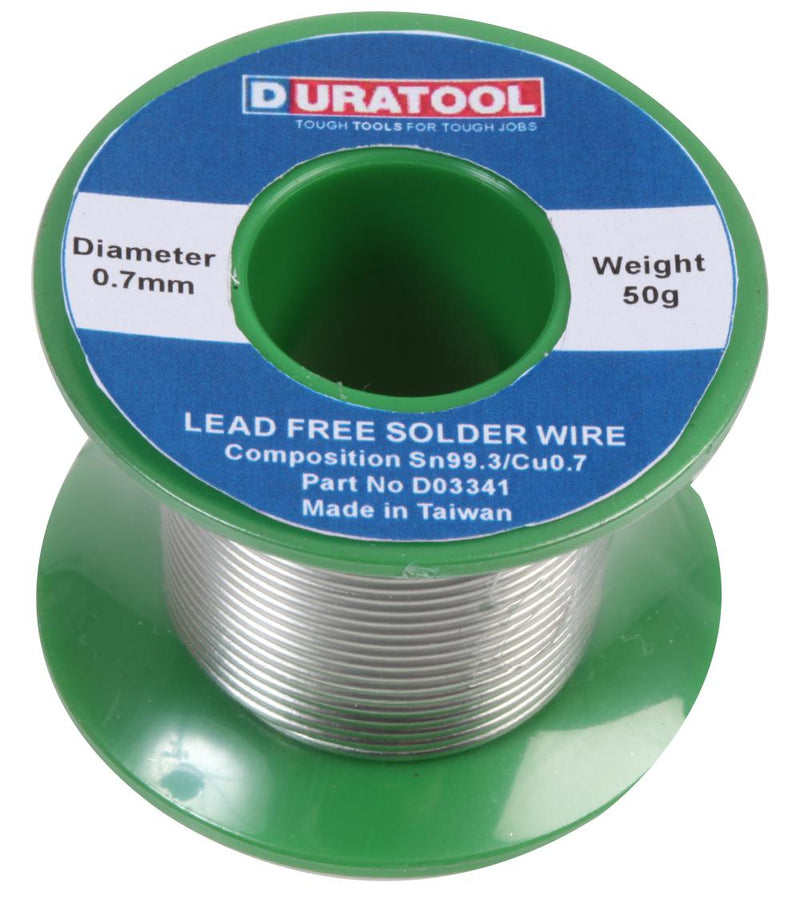 Duratool D03341 Solder Wire SN/ CU 0.7MM 50G