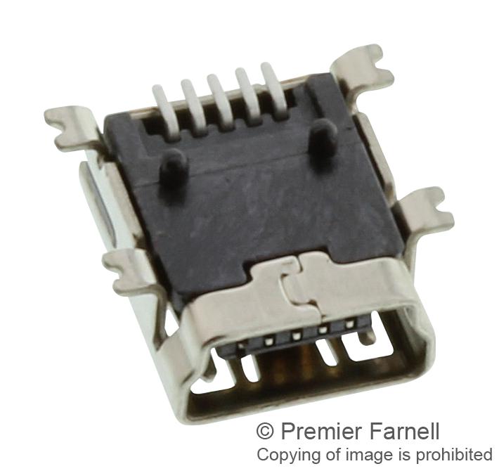 Amphenol ICC (FCI) 10033526N3212LF Mini USB R/A 2.0 Type B Rcpt SMD