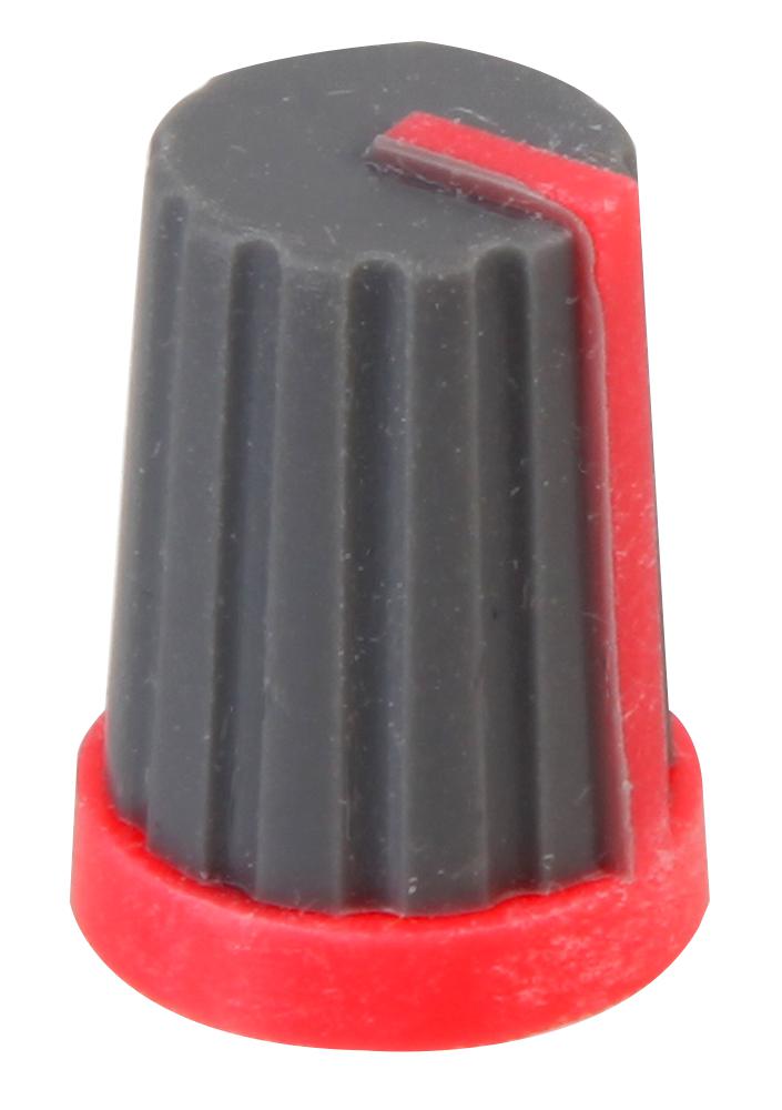 Multicomp CR-MS-1 CR-MS-1 Knob Splined Shaft 6 mm Rubber With Plastic Insert Round Indicator Line 12