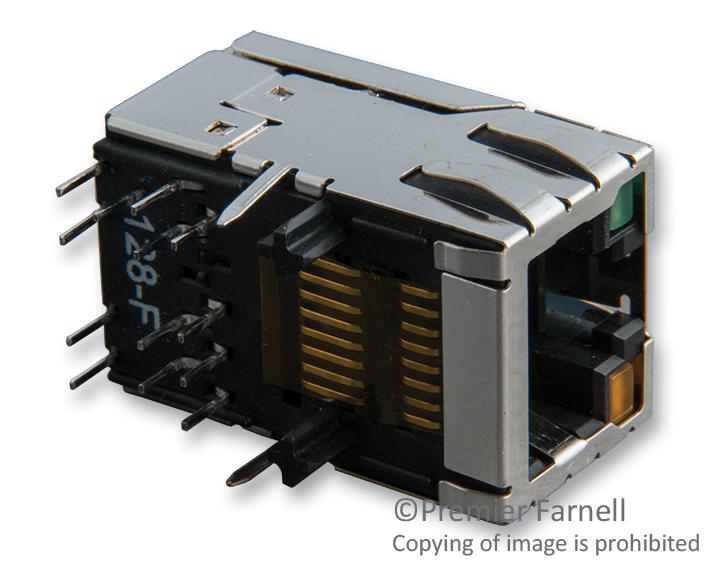 BEL Magnetic Solutions SI-52008-F Modular Connector RJ45 Jack 1 x (Port) 8P8C Cat5 Through Hole Mount