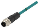TE Connectivity TAD2413A201-001 Sensor Cable D-Code M12 Plug Free End 4 Positions 500 mm 19.7 "