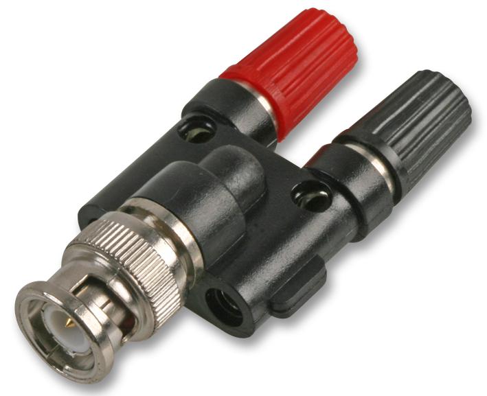 Multicomp PRO PS000177 Connector Adapter BNC Coaxial 1 Ways Plug Binding Post x 2