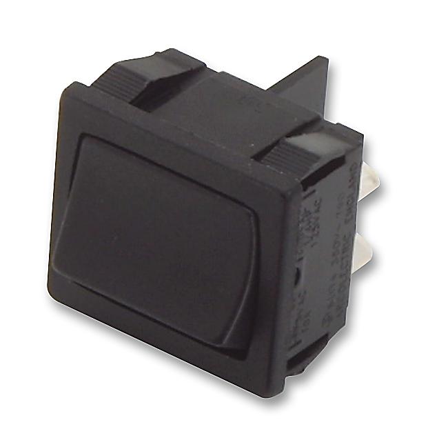 ARCOLECTRIC H8660VBAAA Rocker Switch, Miniature, Non Illuminated, DPDT, On-On, Black, Panel, 10 A