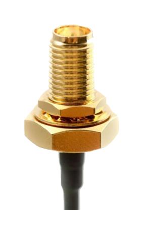 Taoglas CAB.A02 RF / Coaxial Cable Assembly SMA Bulkhead Jack to 90&deg; MHF3 Plug 0.81mm 50 ohm 3.7 " 95 mm New