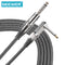 Tanotis - Neewer GR-24 10 Foot/3 Meters Guitar Instrument Cable with Standard 1/4 Inch Straight to Right Angle Plug, Black and White Tweed Woven Jacket