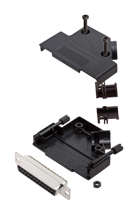 Amphenol ICC (COMMERCIAL PRODUCTS) L17D45PK-P-25+L77SDB25S D Sub Connector With Backshell DB25 25 Contacts Receptacle Solder DB D45PK-P Series