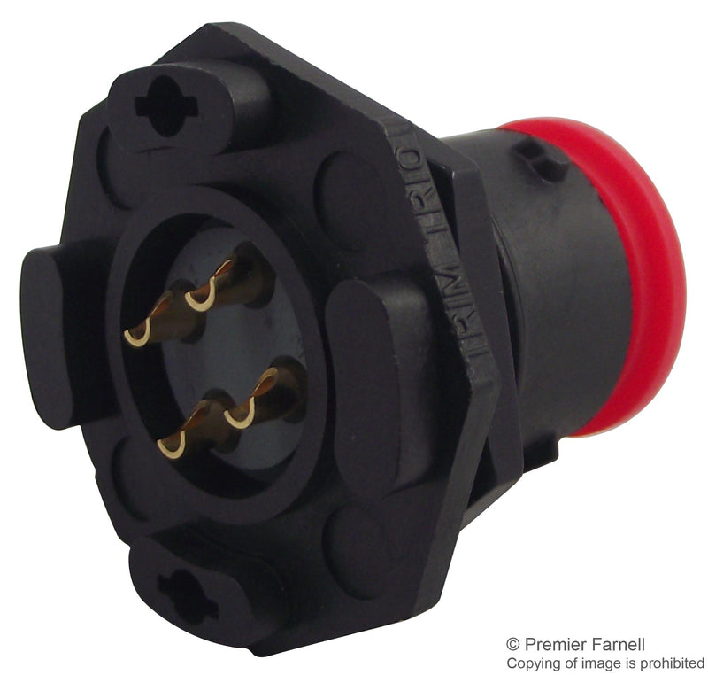 SOURIAU UTS712E4P Circular Connector, Trim Trio UTS Series, Jam Nut Receptacle, 4 Contacts, Solder Pin, Bayonet