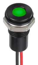 Apem Q8F5BXXHG220E LED Panel Mount Indicator Green 220 VAC 8 mm 3 mA 300 mcd IP67