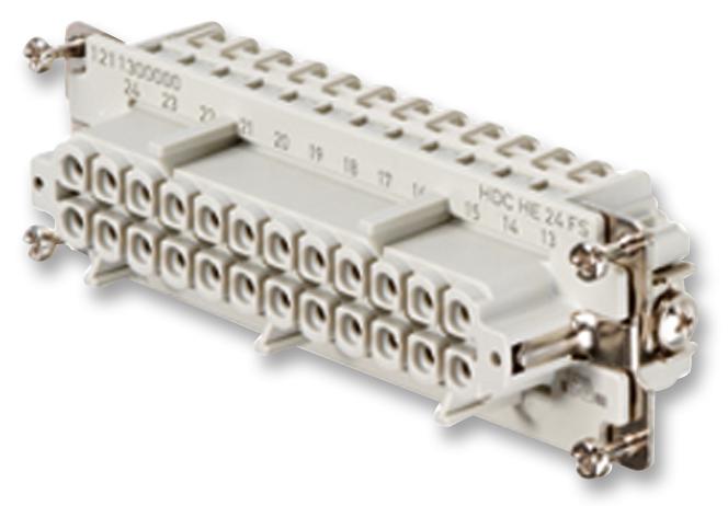 Weidmuller 1211300000 1211300000 Heavy Duty Connector Insert HE Series Cable Mount Receptacle 24 Contacts Socket 2 Rows