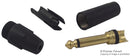 NEUTRIK NP2X-B Phone Audio Connector, Professional, 2 Contacts, Plug, 6.35 mm, Cable Mount, Gold Plated Contacts