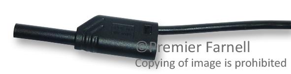 HIRSCHMANN TEST AND MEASUREMENT 934087100 Test Lead, 4mm Banana Plug to 4mm Banana Plug, Black, 1 kV, 32 A, 500 mm