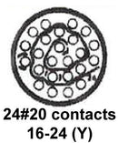 Cinch Connectivity Solutions CN1020A16G24SNY040 CN1020A16G24SNY040 Circular Connector CN1020 Straight Plug 24 Contacts Crimp Socket - Not Supplied