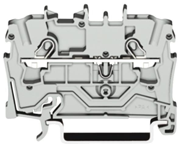 WAGO 2004-1201 2 Way 32A 800V DIN Rail Mount Terminal Block, 20-10AWG, 4mm&sup2; - Grey