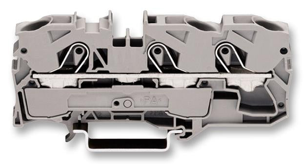 WAGO 2010-1301 3 Way 57A 800V DIN Rail Mount Terminal Block, 20-6AWG, 10mm&sup2; - Green/Yellow