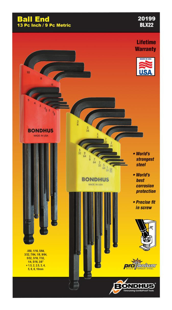 BONDHUS 20199 BALL END TOOL SET