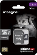 Integral INMSDH32G10-90U1 INMSDH32G10-90U1 32GB Ultima Pro Class 10 Microsdhc Memory Card With SD Adaptor 90MB/s