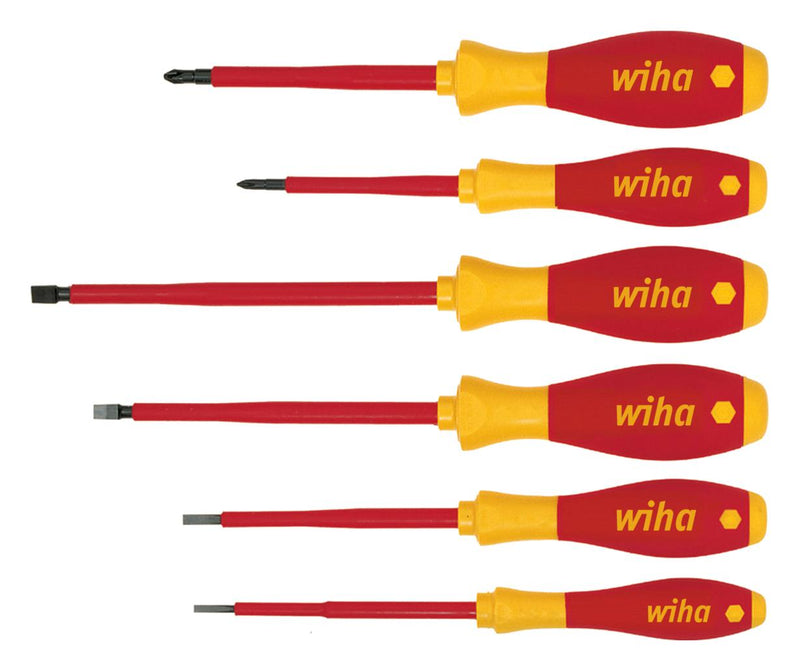 Wiha 00833 Screwdriver Set Softfinish Series Slotted Phillips Screwdrivers 6Pcs