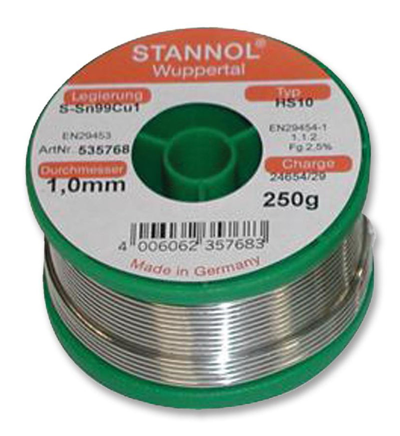 STANNOL 535769 Lead Free Solder Wire 2.0mm, 250g, 227&deg;C