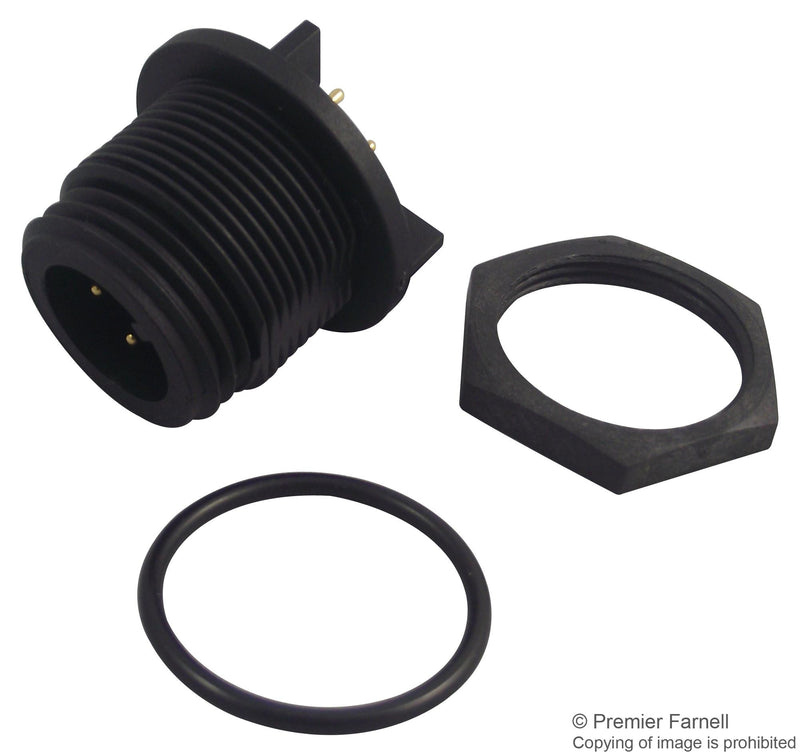 BULGIN PX0413/04P/PC Circular Connector, Buccaneer 400 Series, Panel Mount Plug, 4 Contacts, Nylon (Polyamide) Body