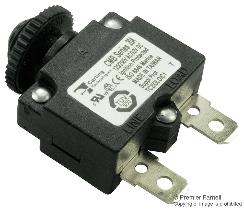 CARLING TECHNOLOGIES CMB-203-11C3N-B-A CIRCUIT BREAKER, THERMAL, 1P, 250V, 20A