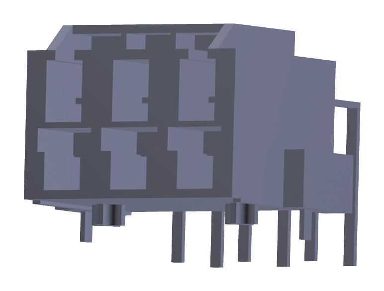 Molex 203555-1216 Pin Header Power 6.5 mm 2 Rows 6 Contacts Through Hole Right Angle CP-6.5 203555 Series