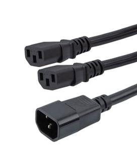 L-COM C14-C132-15-2F Split PWR Cord IEC C14-IEC C13 15A 2 New