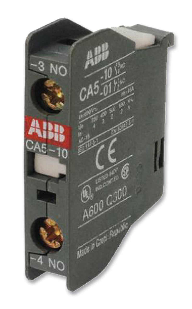 ABB 1SBN010010R1001 Contact Block, Front Mount, 1NC, 2 A, 690 V, 1 Pole, Screw Clamp