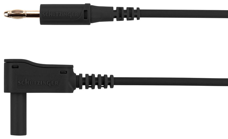 Schutzinger AL 7622 NI / 2.5 200 SW Test Lead 4mm Banana Plug Right Angle Shrouded 60 VDC 32 A Black 2 m