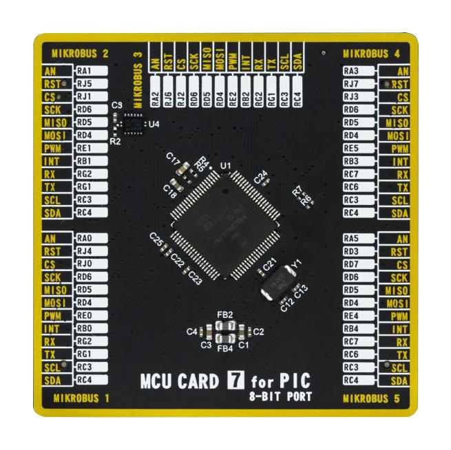 Mikroelektronika MIKROE-4041 Add-On Board Mikroe MCU Card 7 PIC18F PIC18F86J55-I/PT 2 x 168 Pin Mezzanine Connector New