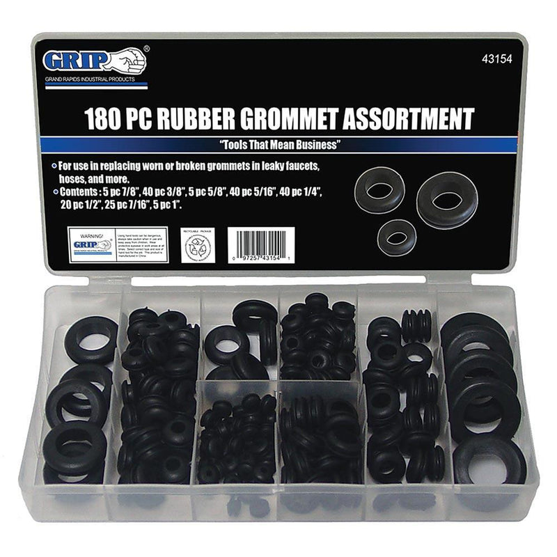 Grip ON Tools 43154 180 Pc Rubber Grommet Kit