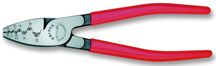 KNIPEX 97 71 180 Hand Crimp Tool for 0.08 - 10mm2 Ferrules