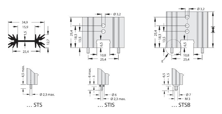 Fischer Elektronik SK 104 508 STS SK STS Heat Sink TO-220 9 &deg;C/W SOT-32 TO-3P 34.9 mm 12.7 50.8
