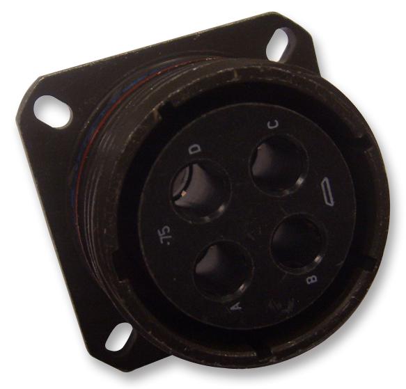 Amphenol Industrial D38999/20KA98BA D38999/20KA98BA Circular Connector MIL-DTL-38999 Series III Wall Mount Receptacle 3 Contacts