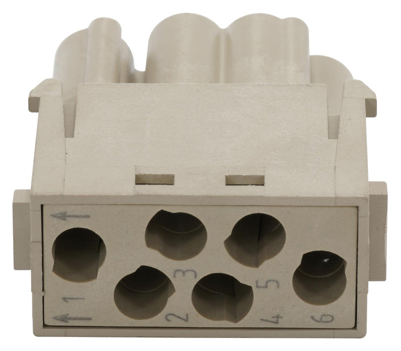 Multicomp PRO MP009501 Heavy Duty Connector MP-HM Inserts Module 6 Contacts Plug Crimp Pin - Not Supplied