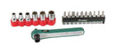 Proskit Industries 1PK-202B Socket Set Offset Ratchet Inch Torx Slotted Phillips Pozidriv 17 Piece