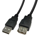 Videk 2490BK USB Cable Type A Plug to Receptacle 2 m 6.6 ft 2.0 Black New