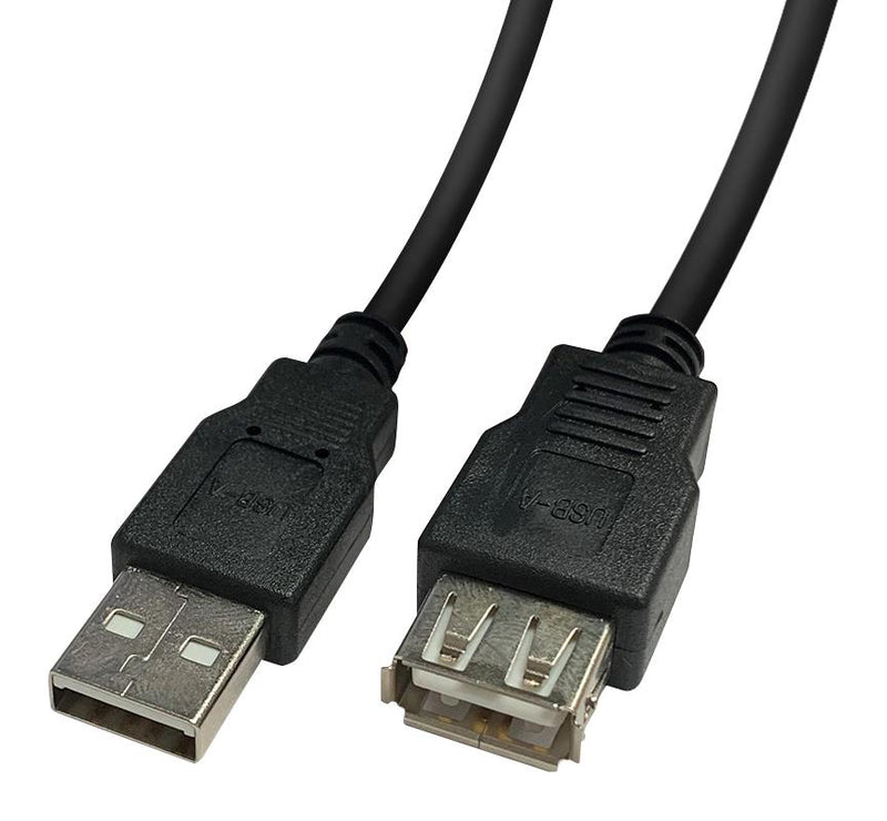 Videk 2490BK USB Cable Type A Plug to Receptacle 2 m 6.6 ft 2.0 Black New