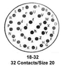 ITT Cannon KPT08A18-32P KPT08A18-32P Circular Connector KPT Right Angle Plug 32 Contacts Solder Pin Bayonet 18-32