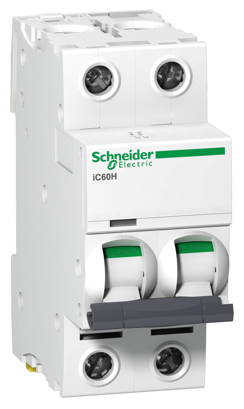 Schneider Electric A9F53263 Thermal Magnetic Circuit Breaker Acti9 iC60H Series 63 A 2 Pole 440 V DIN Rail